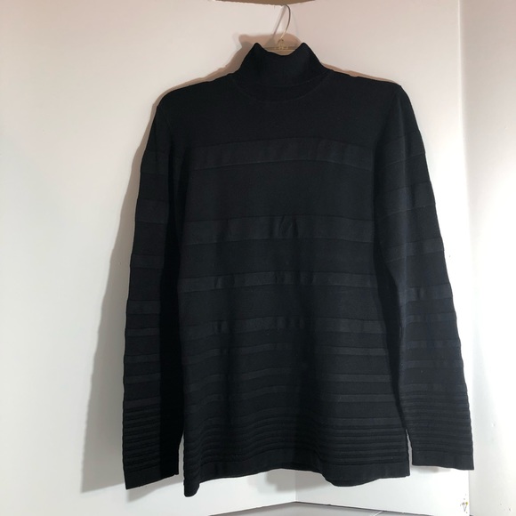 CALVIN KLEIN SIZE M BLACK TURTLE NECK PULL OVER - Picture 1 of 8
